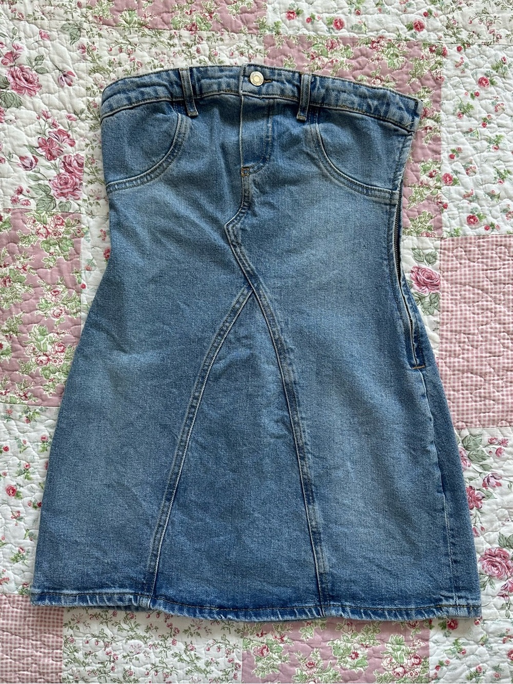Zara Denim A-Line Mini Dress - Classic Blue